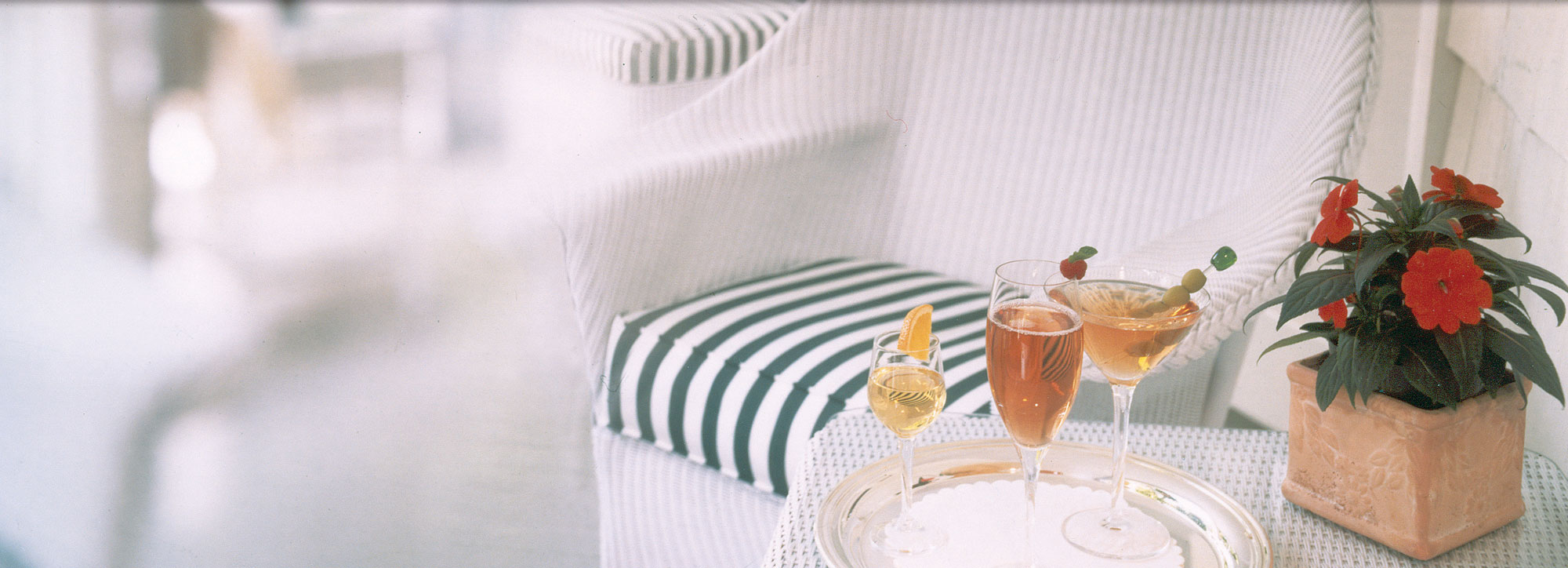 Cocktail and flowers